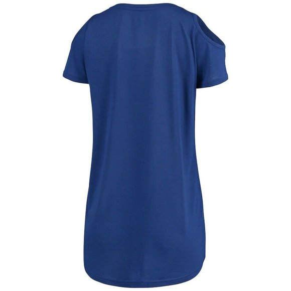 Los Angeles Dodgers Women's Cold Shoulder Scoopneck Tee - Picture 4 of 4